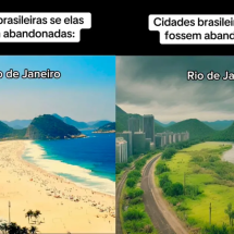 Inteligência Artificial mostra como cidades brasileiras ficariam se fossem "abandonadas" - Reprodução/TikTok/@huiop