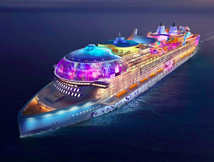 O concurso da World Cruise Awards 2024 elegeu o Icon of the Seas (Royal Caribbean) o melhor navio de cruzeiro do mundo. A premiação teve várias categorias. -divulgação / royal caribbean