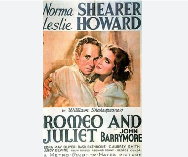 O filme "Romeu e Julieta", dirigido por George Cukor, em 1936, alavancou ainda mais a história criada por Shakespeare. O cinema de Hollywood já era uma sensação na época e o filme tinha astros de primeira grandeza em cena: Norma Shearer, Leslie Howard e John Barrymore, entre outros.