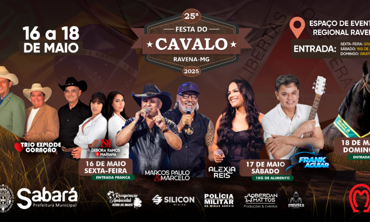 A tradicional Festa do Cavalo de Ravena chega à sua 25ª edição neste mês e promete movimentar a região -  (crédito: Imagem: Prefeitura de Sabará/Reprodução)