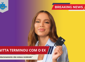 Imagem de Anitta com fundo roxo e amarelo, segurando um cartão do Mercado Pago. Uma faixa vermelha com a manchete: 