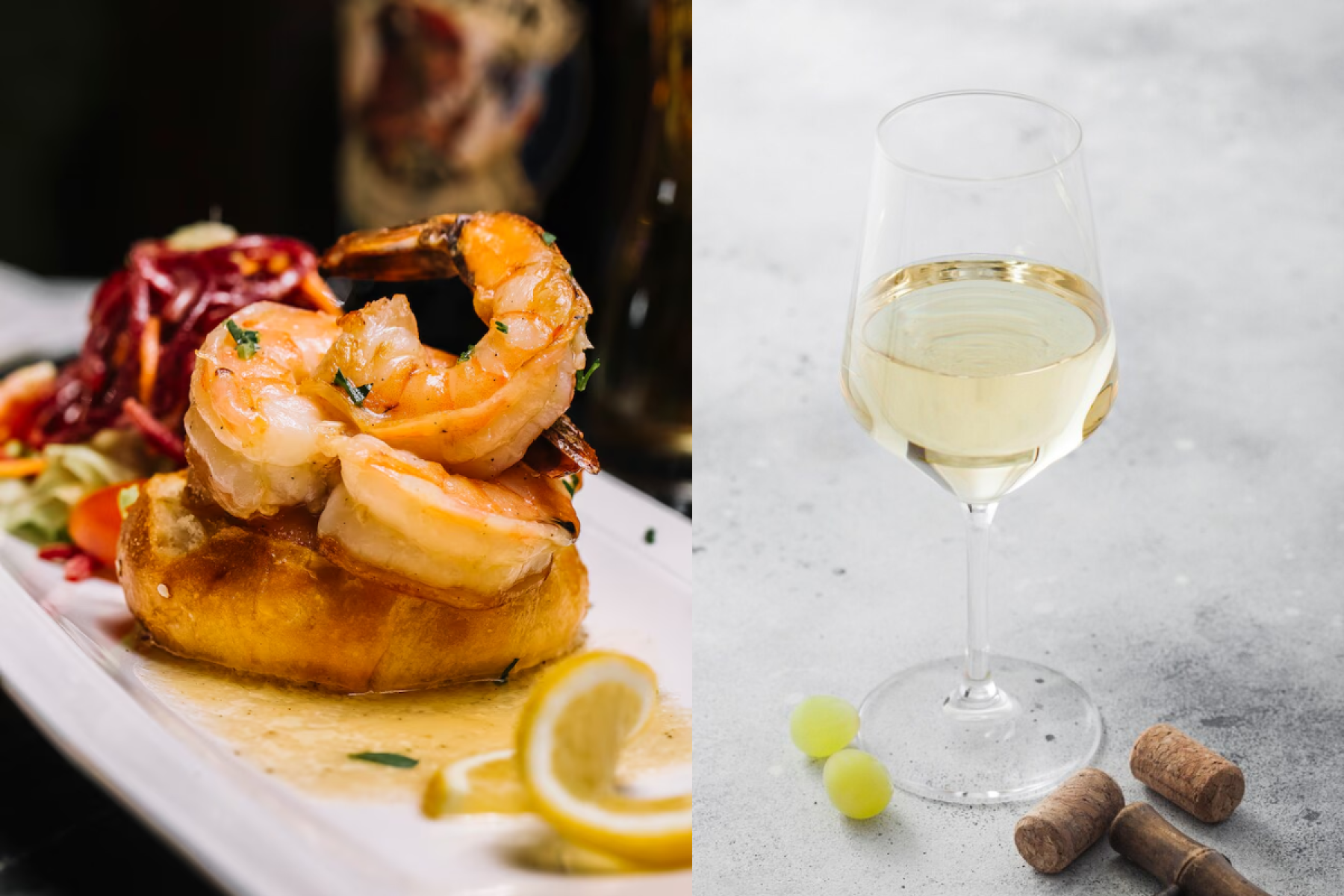Verdejo com camarões ao alho e óleo: frutado e levemente floral, o Verdejo equilibra a intensidade do alho e valoriza o sabor adocicado do camarões.