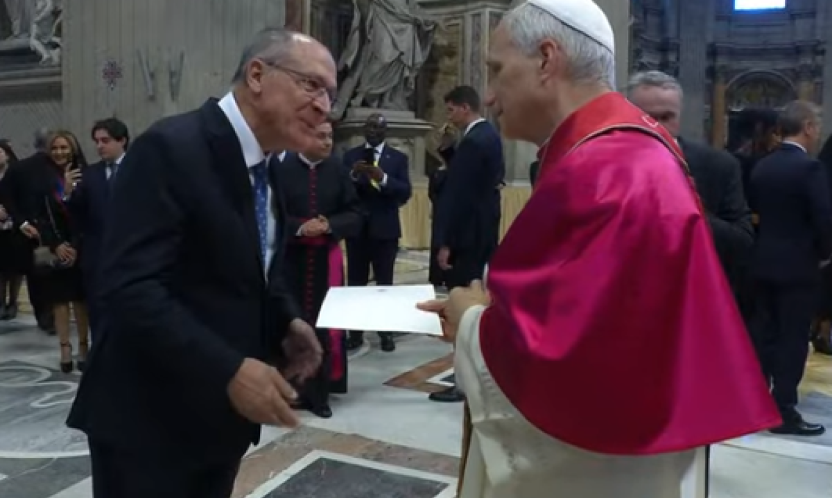 O papa Leão XIV recebeu o vice-presidente do Brasil Geraldo Alckmin - (crédito: Reprodução Youtube Vaticano ) O papa Leão XIV recebeu o vice-presidente do Brasil Geraldo Alckmin