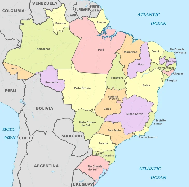 A extensão total da fronteira do Brasil com os países sul-americanos é de 16.885,7 quilômetros.  Na América do Sul, apenas Chile e Equador não se conectam com o Brasil. 