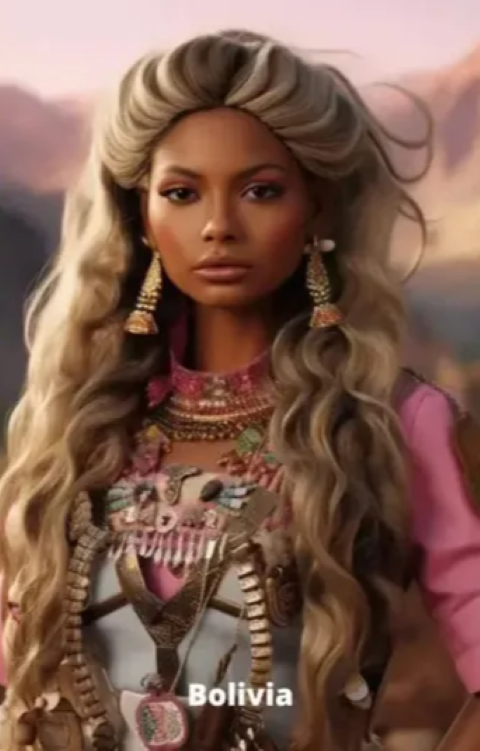 A Barbie boliviana tem cabelos loiros e usa vestimentas e brincos clássicos da cultura do  país.-Divulgação