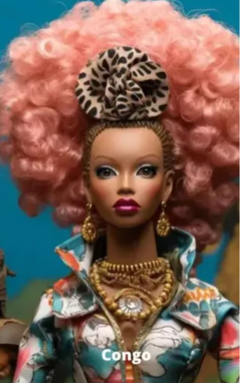 Os usuários receberam elogios pela diversidade retratada nas bonecas, e a Barbie do Congo destaca isso muito bem. Cabelos e semblante que refletem a etnia.  -Divulgação