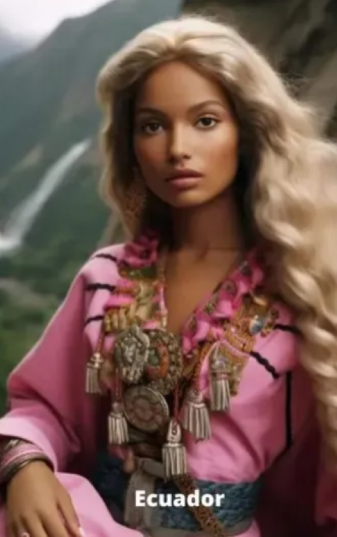 Possivelmente a mais realista da lista, a Barbie equatoriana foi desenhada com traços humanos que parecem até fotografia.  -Divulgação