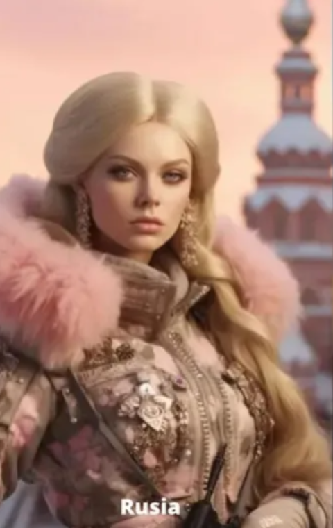Posando diante da típica arquitetura moscovita, a Barbie da Rússia também é loira e veste um elegante casaco para o frio intenso do país.  -Divulgação