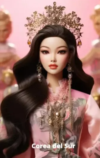 Essa é a Barbie sul-coreana, com os traços dos olhos muito bem desenhados. Quem não sabe a origem das ilustrações, provavelmente acharia que é uma boneca real.-Divulgação