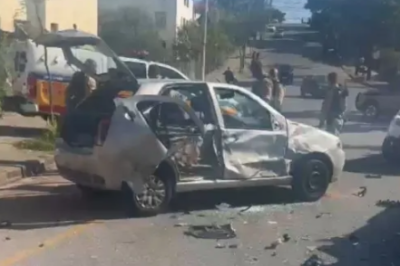 Grupo é suspeito de roubar carro e celulares durante a manhã desse sábado (24/5) -  (crédito: Redes Sociais / Reprodução)