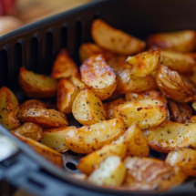 Batata frita rústica na airfryer: crocante e temperada com ervas