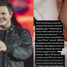 Cantor Matheus, da dupla com Kauan, tem R$ 700 mil roubados após assalto  - Reprodução/Instagram