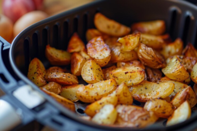 Crosta dourada, interior macio e aroma de ervas: batata rústica na airfryer que conquista à primeira mordida -  (crédito: Freepik)