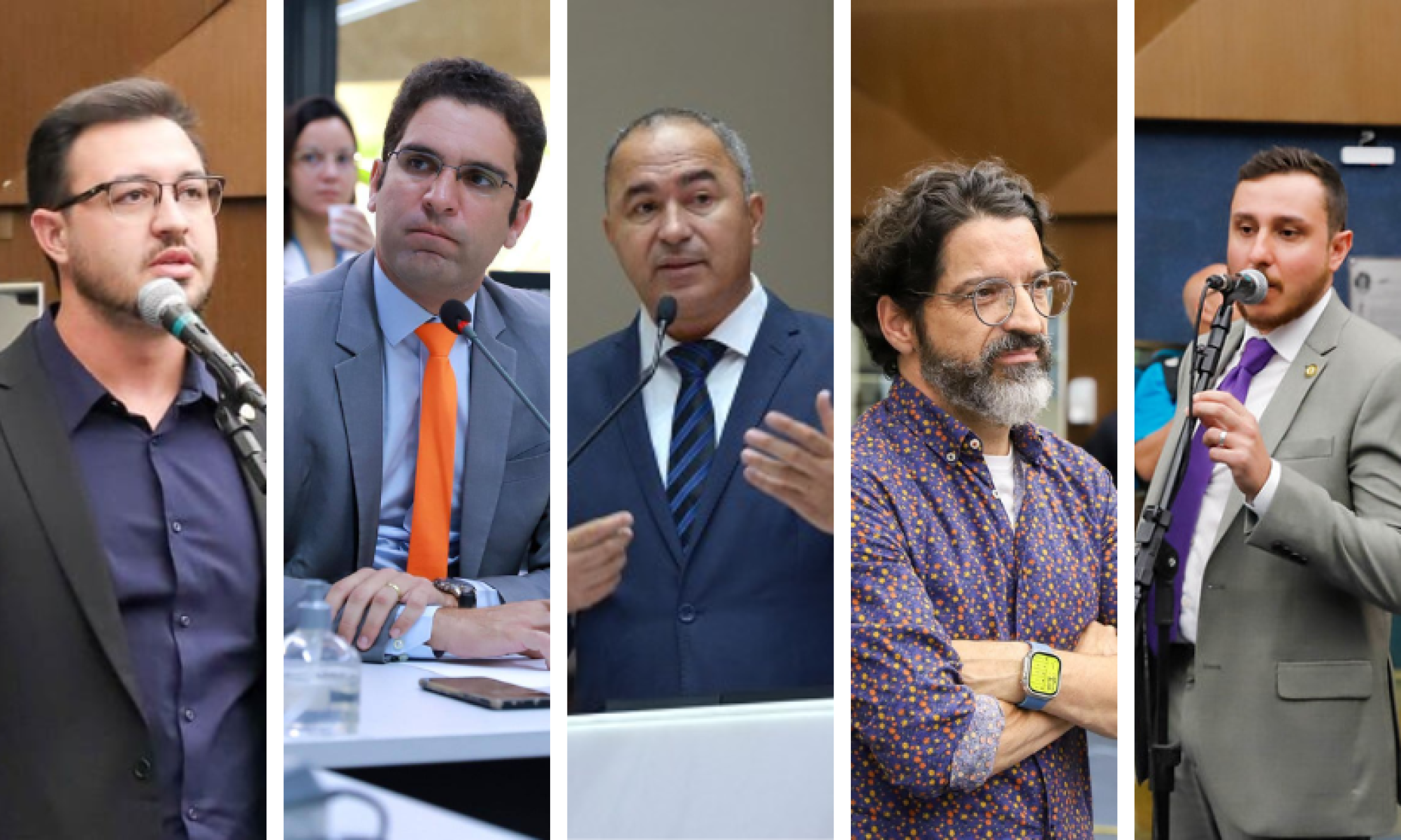 Vereadores com mais engajamento nas redes sociais. Pablo Almeida, Braúlio Lara, Cláudio Mundo Novo, Osvaldo Lopes e Lucas Ganem