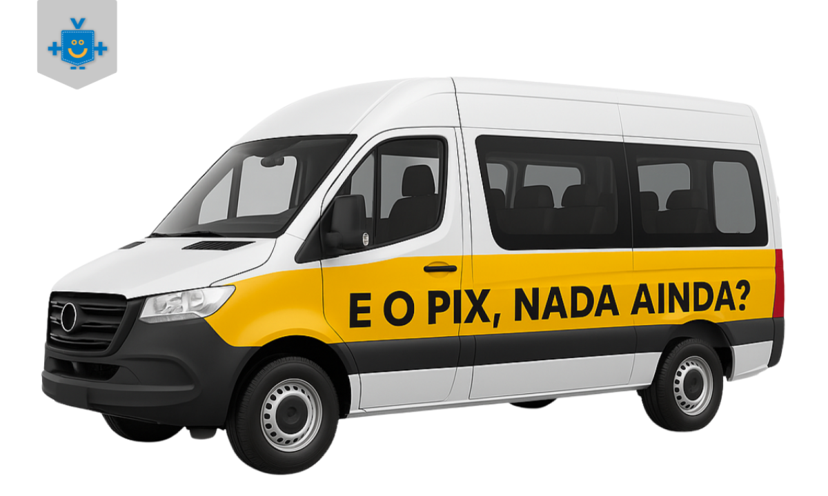 Van escolar com a frase Van escolar com a frase