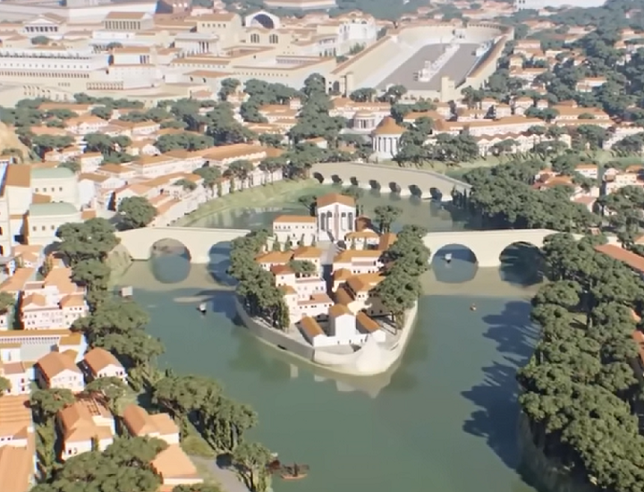 O projeto é chamado de “Rome Reborn: Flight over Ancient Rome” (“O Renascimento de Roma: Um Voo sobre a Antiga Roma”, em tradução livre).-reprodução Flyover Zone