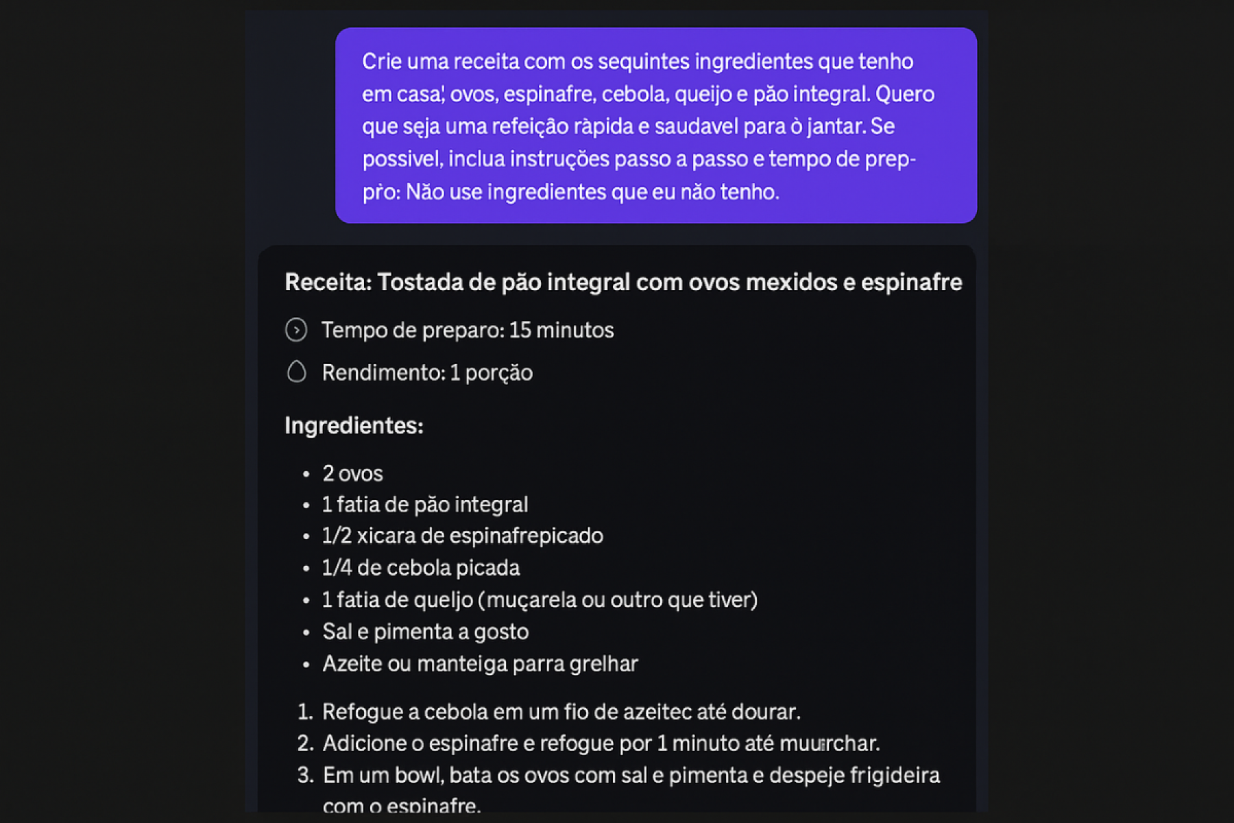Ao criar receitas com uma IA você pode transformar o que tem na geladeira em pratos práticos e saborosos