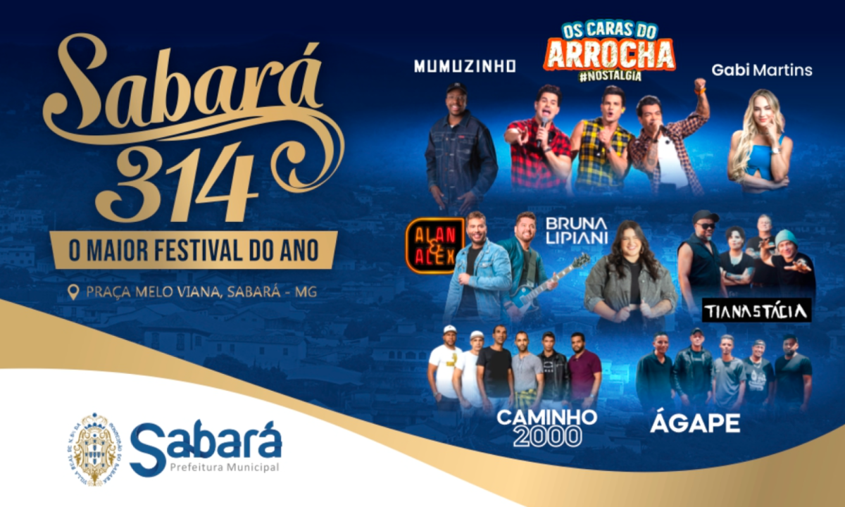 Programação terá shows para todo mundo -  (crédito: Imagem: Prefeitura de Sabará/Divulgação)