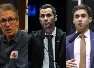 Zema, Cleitinho e Nikolas são criticados após reação favorável ao tarifaço de Trump contra produtos brasileiros -  (crédito: Jair Amaral/EM/D.A Press/Reprodução Senado e Câmara dos Deputados)
