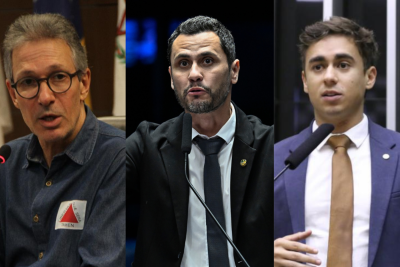 Zema, Cleitinho e Nikolas são criticados após reação favorável ao tarifaço de Trump contra produtos brasileiros -  (crédito: Jair Amaral/EM/D.A Press/Reprodução Senado e Câmara dos Deputados)