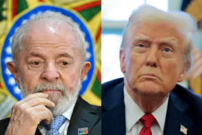 Bolsonaro e Trump trocaram elogios durante visita do brasileiro aos Estados Unidos, em 2019. Trump vem defendendo Bolsonaro e dizendo que o ex-presidente é alvo de uma 'caça às bruxas' -  (crédito: Alan Santos/Presidência da República)