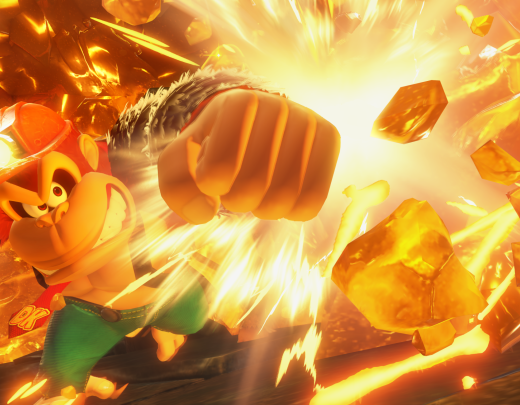 Nessa versão DK é um minerador que busca as bananas critalizadas para se alimentar. 