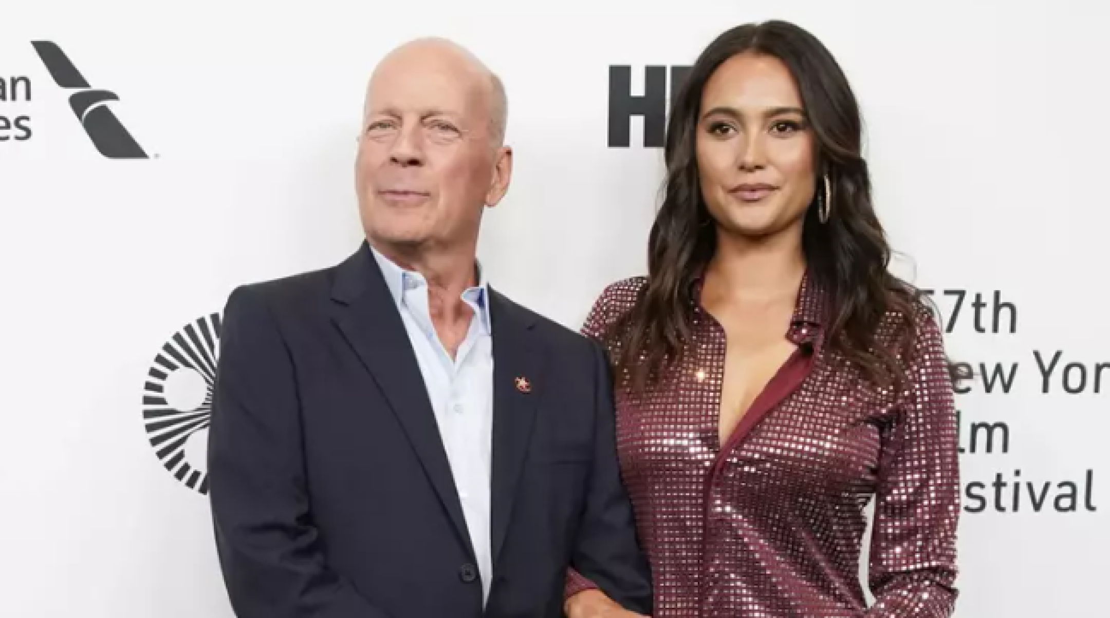 Bruce Willis e Emma Heming Willis em festival em Nova York, em outubro de 2019