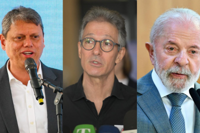 Levantamento da AtlasIntel simula o desempenho de Lula em diferentes cenários presidenciais para 2026 -  (crédito: Miguel Schincariol/AFP/Leandro Couri/EM/D.A/Evaristo Sa/AFP)