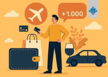 Homem em shopping com cartão de crédito acumulando pontos em programa de milhagem para viagens, compras e benefícios. -  (crédito: Reprodução Educando seu Bolso)