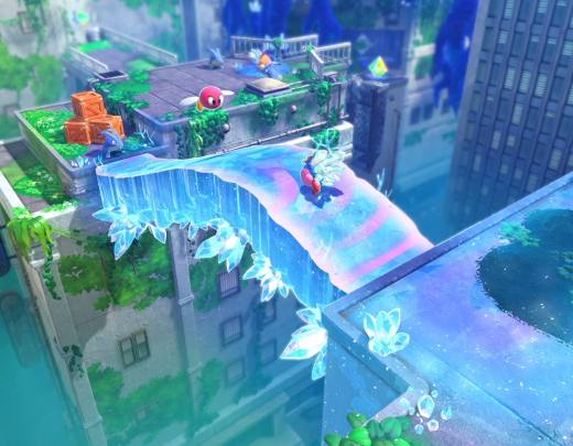 Kirby navega entre as fases salvando os Starries dos inimigos.