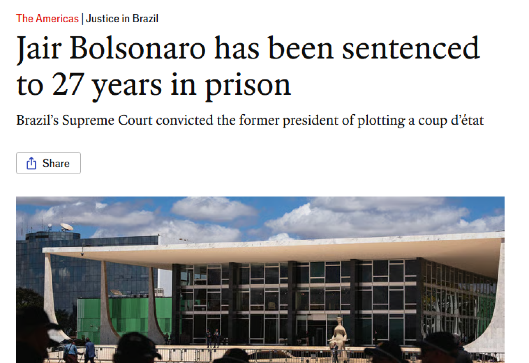 'Condenação histórica', diz Economist; a reação da imprensa internacional sobre pena de 27 anos a Bolsonaro