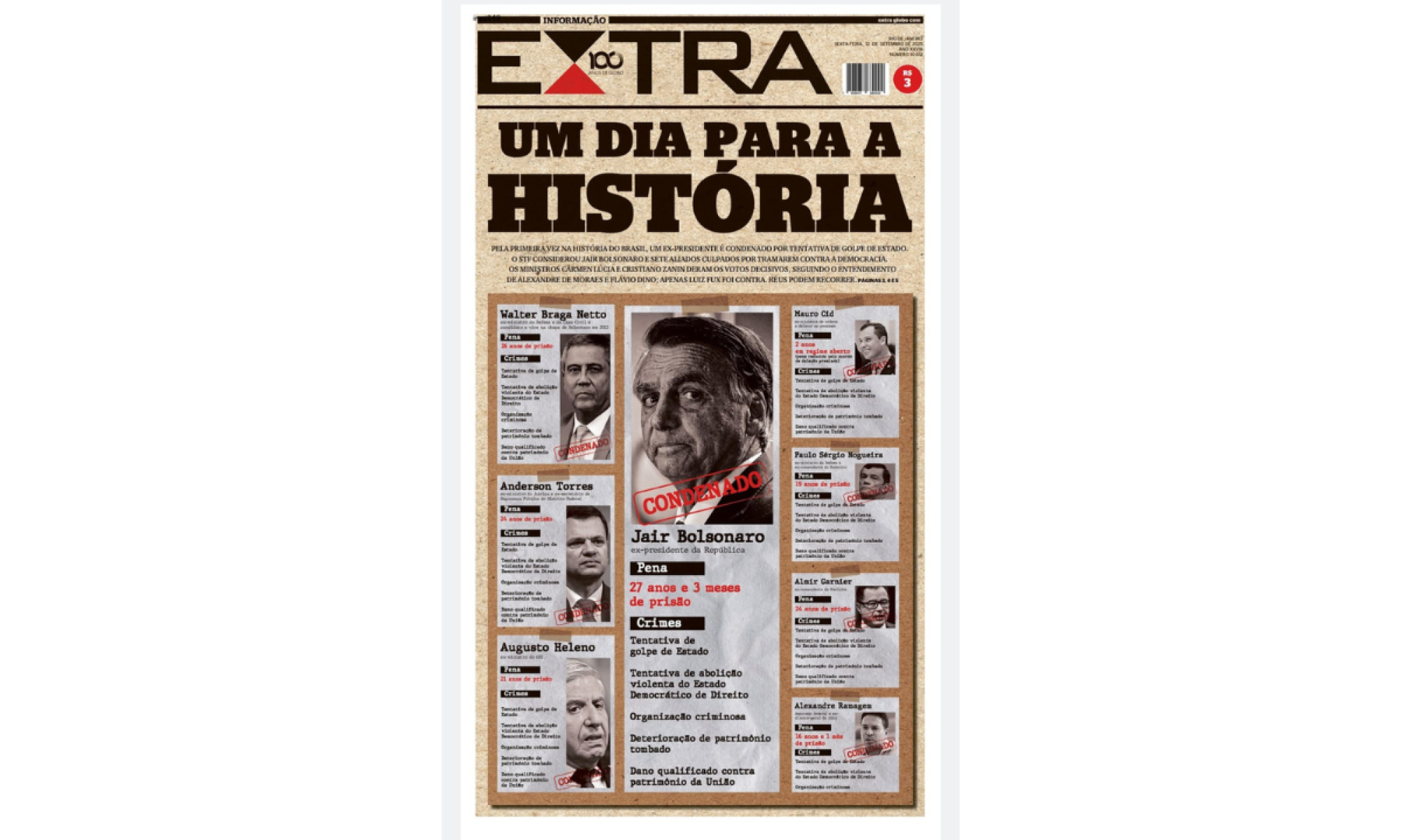Capa do jornal Extra nesta sexta-feira (12/9)