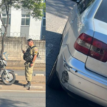 Motociclista fica ferida em batida com carro em BH - CBMMG/Reprodução