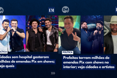 Internautas criticam gastos com shows pagos por emendas Pix -  (crédito: Reprodução/EM)