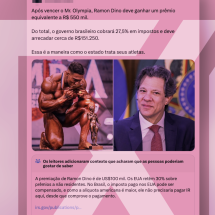 Imposto sobre prêmio de Ramon Dino é retido nos EUA e pode ser compensado - Reprodução/Comprova