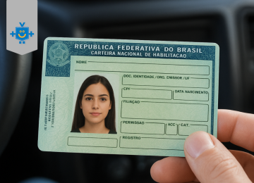 Imagem de uma mão segurando uma CNH. -  (crédito: Reprodução Educando Seu Bolso)