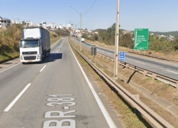 Trecho da BR-381, próximo a Carmópolis, está interditado desde os raios de sol -  (crédito: Google street view)