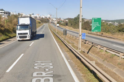 Trecho da BR-381, próximo a Carmópolis, está interditado desde os raios de sol -  (crédito: Google street view)