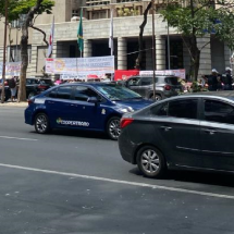 Manifestação dos servidores da educação congestiona trânsito na Afonso Pena - Rafael Silva/EM/D.A Press