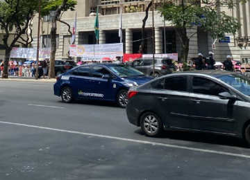 Manifestação trava trânsito na Avenida Afonso Pena -  (crédito: Rafael Silva/EM/D.A Press)
