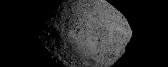O asteróide Bennu, em registro capturado por nave da Nasa durante a missão OSIRIS-REx -  (crédito: Reprodução / NASA's Scientific Visualization Studio)