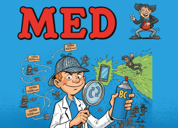 Quadrinhos mostrando como o MED ajuda o BC a proteger o sistema financeiro, identificando fraudes e rastreando operações suspeitas. -  (crédito: Reprodução Educando seu Bolso)