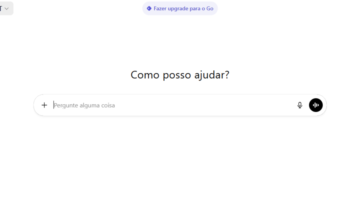 Tela inicial do ChatGPT mostrando a ferramenta de pesquisa de preços.