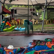 Decoração de Natal fica destruída depois de temporal em cidade de MG - Redes Sociais/Reprodução