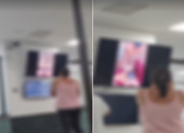 Vídeo com cenas eróticas é exibido em sala de espera de hospital em João Monlevade (MG) -  (crédito: Reprodução/Redes Sociais)