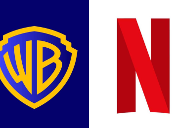 Logomarcas das duas grandes empresas de distribuição e comercialização de filmes e conteúdos em vídeo, Warner e Netflix, envolvidas em complicada negociação de aquisição -  (crédito: Divulgação)