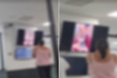 Vídeo com cenas eróticas é exibido em sala de espera de hospital em João Monlevade (MG) -  (crédito: Reprodução/Redes Sociais)