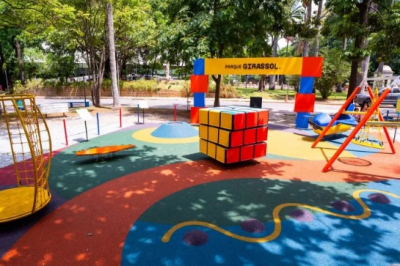 O Parque Girassol, primeiro playground multissensorial de BH, oferece inclus&atilde;o e divers&atilde;o para todas as crian&ccedil;as -  (crédito: Ativa Inclus&atilde;o / Divulga&ccedil;&atilde;o)