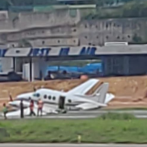 BH: avião faz pouso forçado e interdita Aeroporto da Pampulha - Redes Sociais / Reprodução