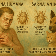 Sarna humana x sarna animal: entenda as diferenças - Imagem gerada por IA
